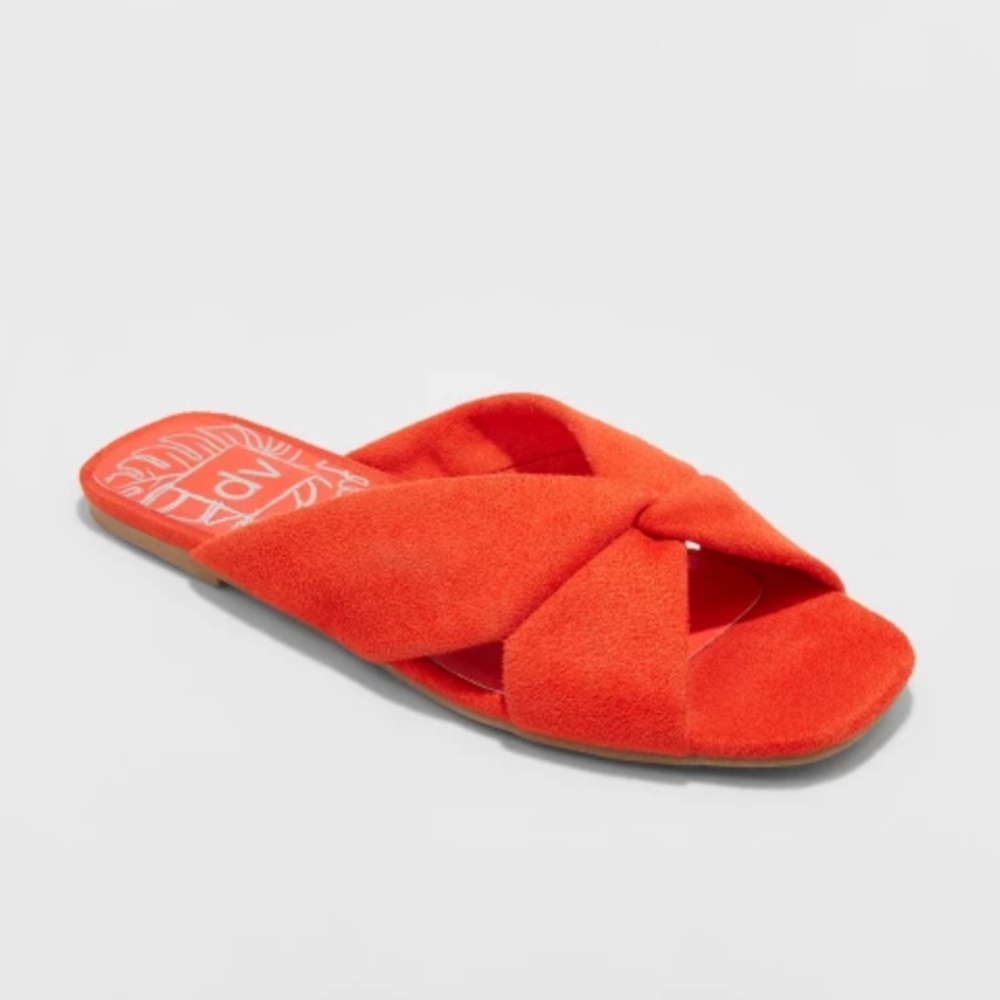DV Red Addie Microsuede Knotted Slide Sandals